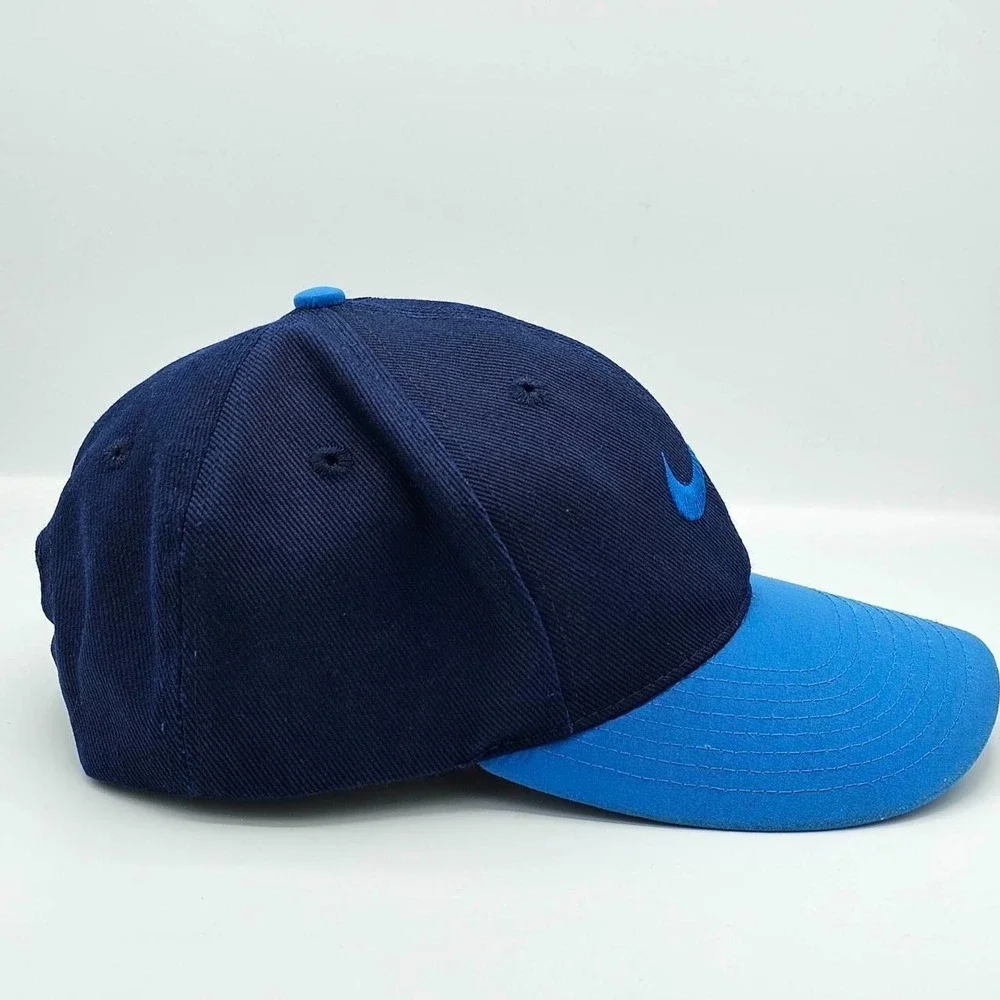 Nike Vintage 90s Blue Snapback Hat Navy & Blue Baseball Style Cap Stitched Logo